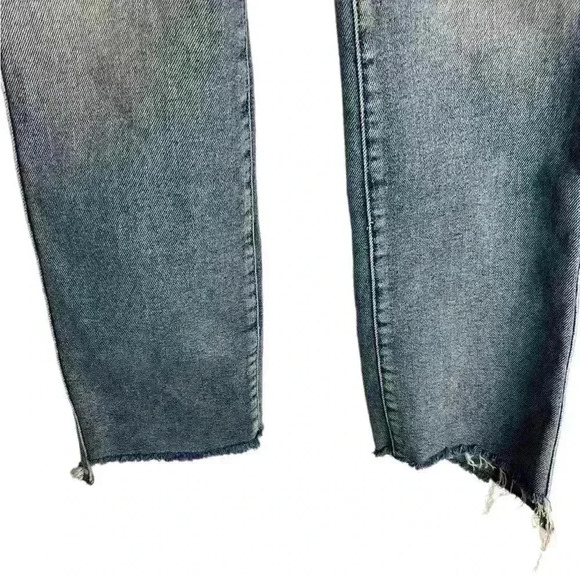 GOOD American Good Curve High Waist Raw Step Hem Straight Leg Jeans Size 0/25 - Picture 4 of 8
